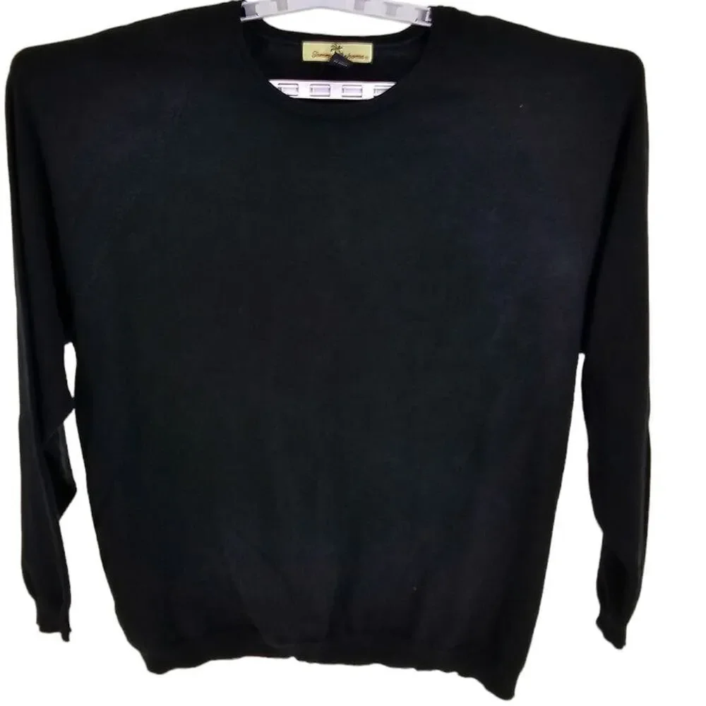 Tommy Bahama Black Long Sleeve Sweater  55%  Silk,‎ 27% Nylon Size XL
